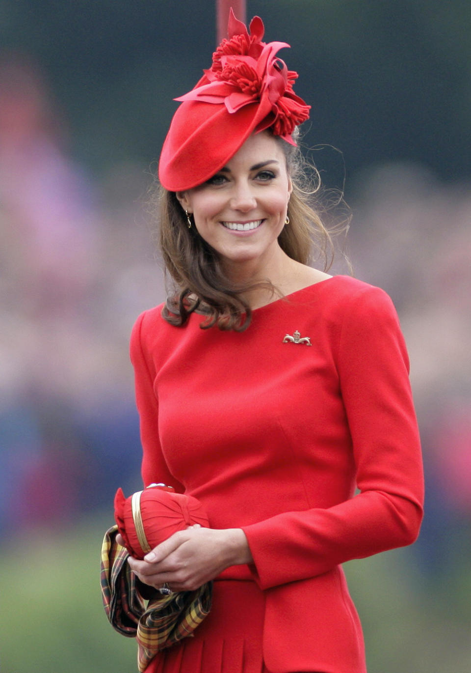 The Duchess of Cambridge on board the Royal Barge "Spirit of Chartwell" during the Diamond Jubilee Thames River Pageant on June 3, 2012, in London.