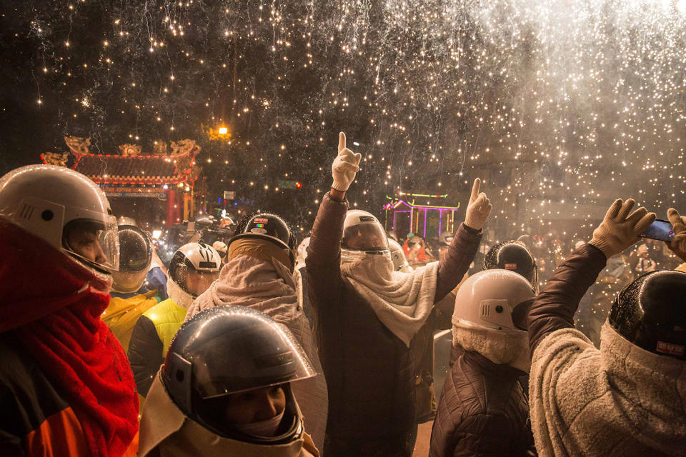 Taiwanese celebrate the world’s most dangerous fireworks festival