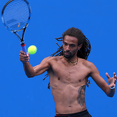 Dustin Brown in the fierce Aussie heat