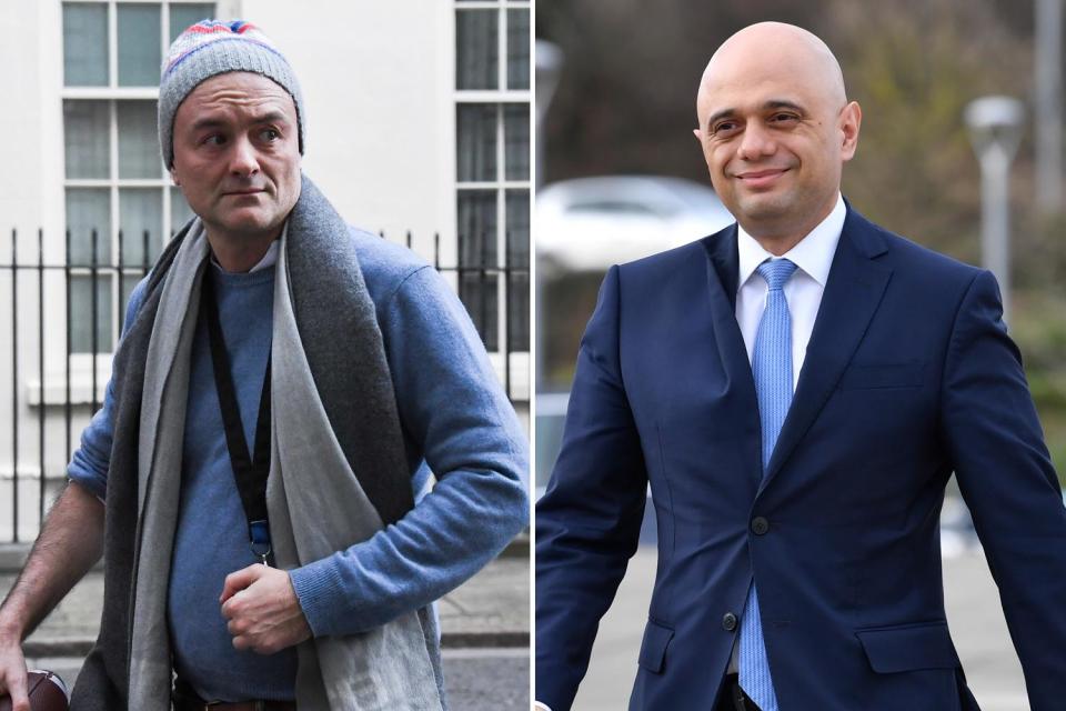 Clash: Political adviser Dominic Cummings and Chancellor Sajid Javid: AP / Reuters