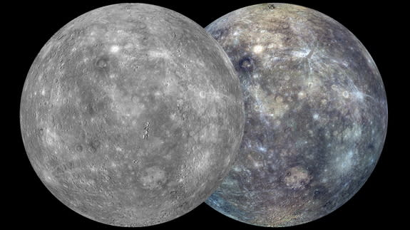 Scientists use images from NASA's Messenger spacecraft to create these global views of Mercury, the most complete maps ever. The images were released on Feb. 22, 2013.