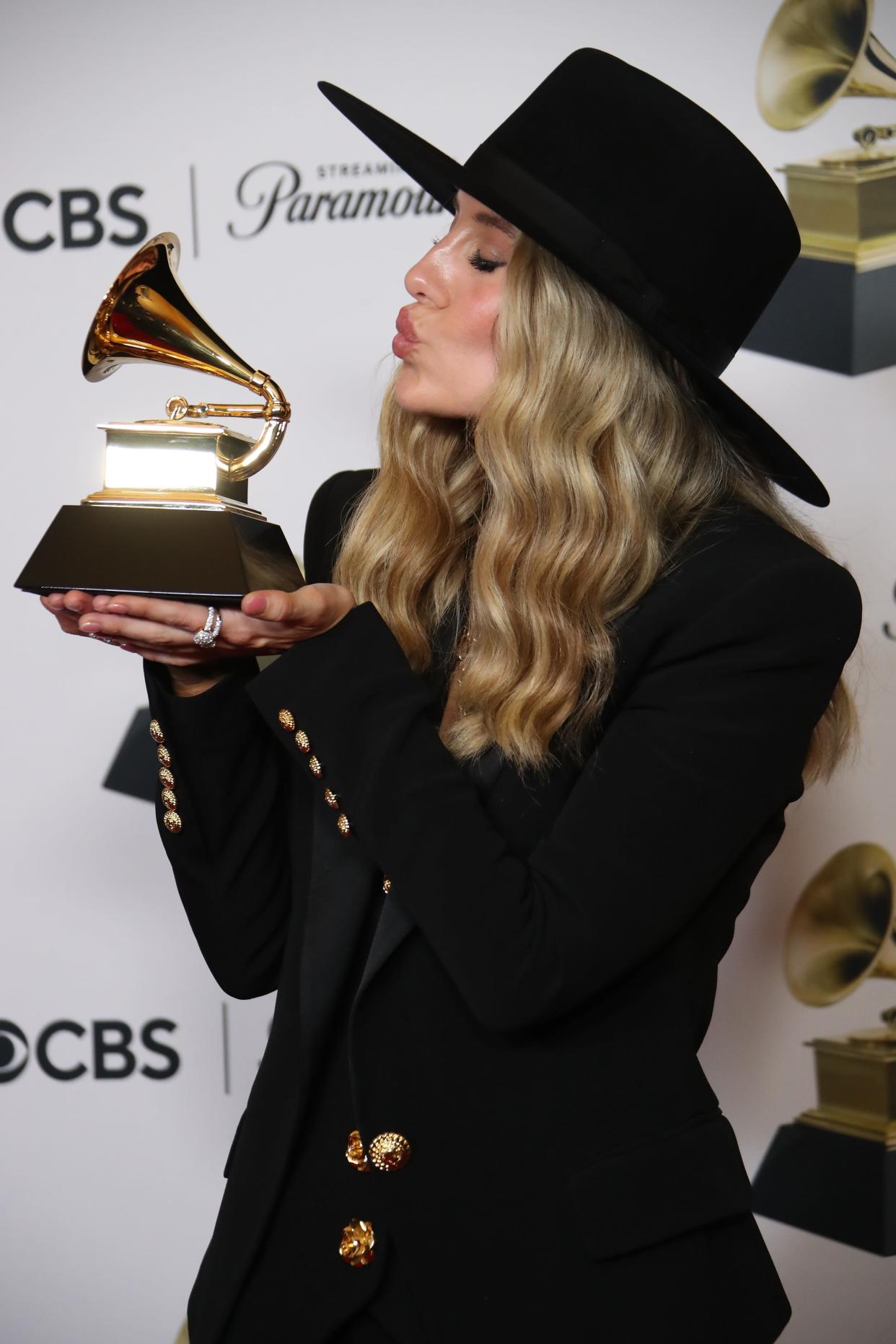Lainey Wilson, winner of Best Country Album for ‘Bell Bottom Country’ at the 66th Annual Grammy Awards.