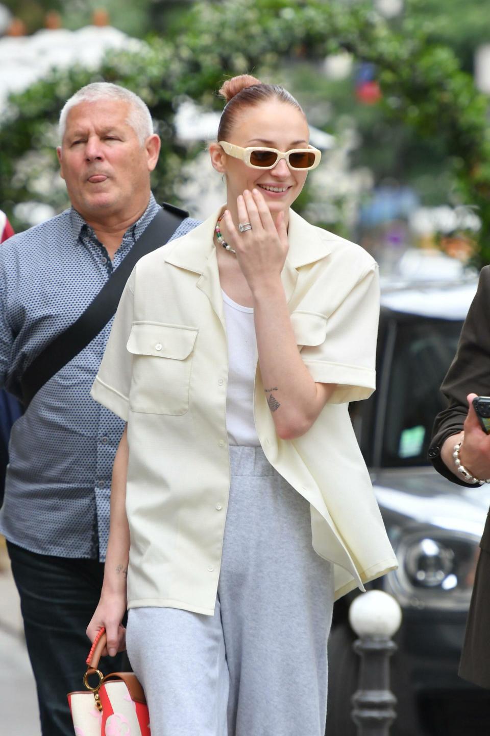 Joe Jonas and his wife Sophie Turner go for a walk during Paris Fashion week