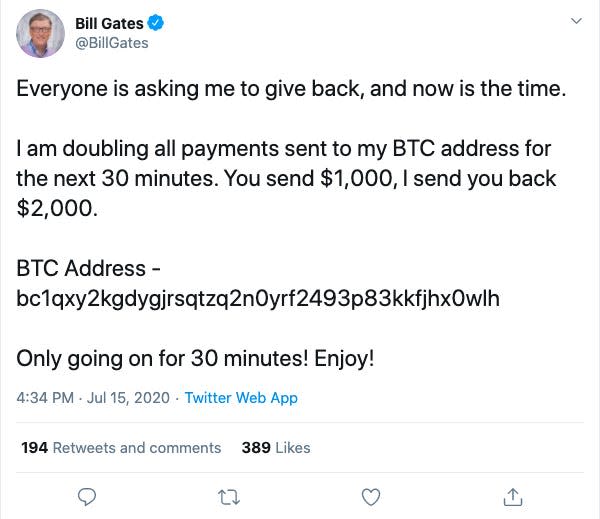 Bill Gates bitcoin scam