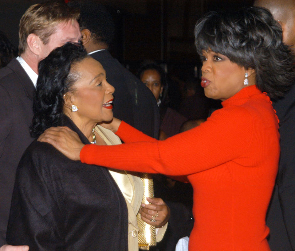 Coretta Scott King and Oprah Winfrey at the Hyatt Regency - Atlanta in Atlanta, Georgia (Photo by Moses Robinson/WireImage)