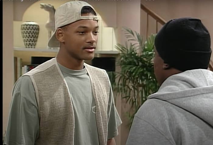 Two characters from "The Fresh Prince of Bel-Air" having a conversation