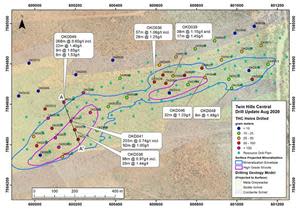 Recent THC Drill Results and Planned Drilling (Mineralization Footprint Projected to Surface)