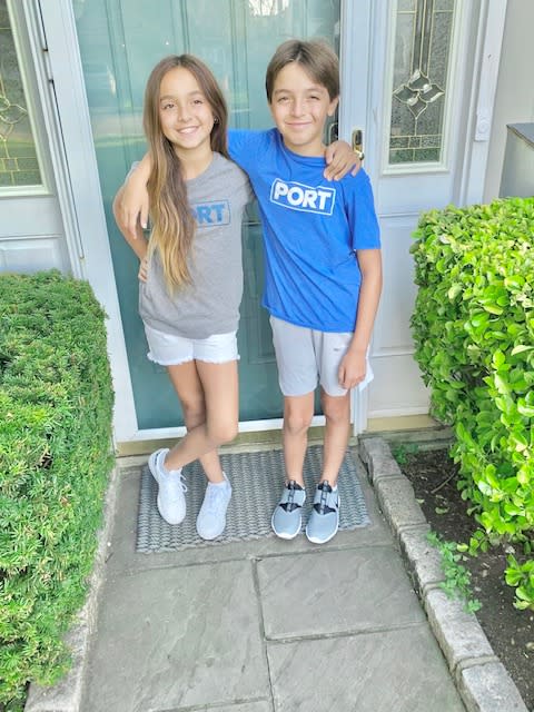 Sunny Friedman, left, stands next to Luke Friedman. They are entering fifth grade at Guggenheim Elementary School. Port strong!