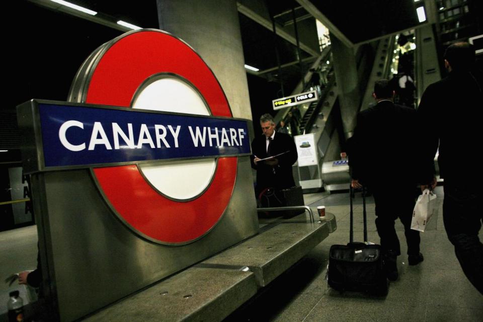 The 22-year-old stood outside Canary Wharf station (Getty Images)