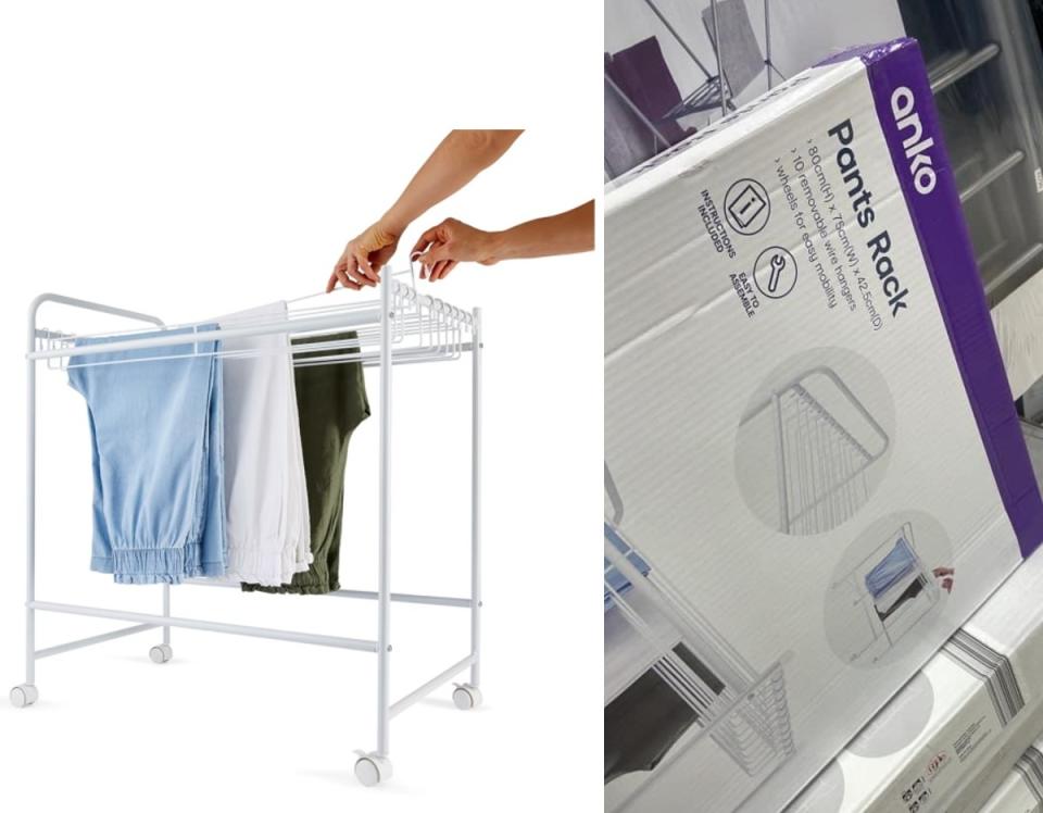 Kmart pants rack store image and in box in store