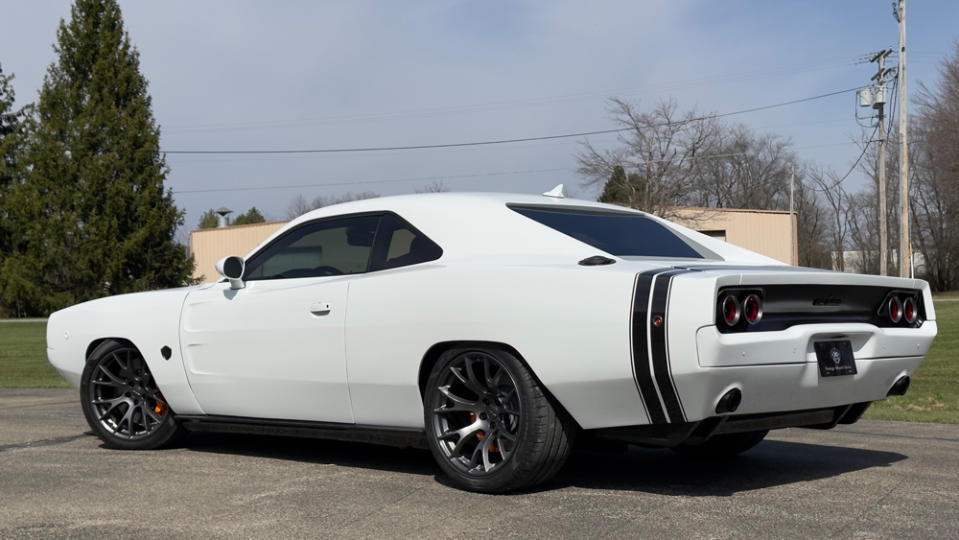 An example of the C68 Carbon series from ExoMod Concepts, a Dodge Challenger Hellcat reenvisioned as a 1968 Charger.