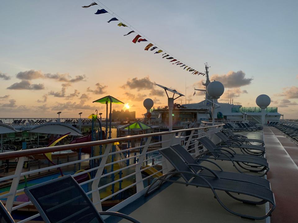 View from the deck of Royal Caribbean's Adventure of the Seas.