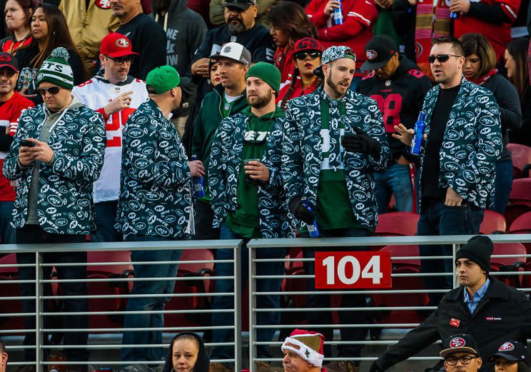 The Jets are not exactly a buffet of fantasy talent, but the team’s fans are pure style. (Photo by Samuel Stringer/Icon Sportswire via Getty Images)