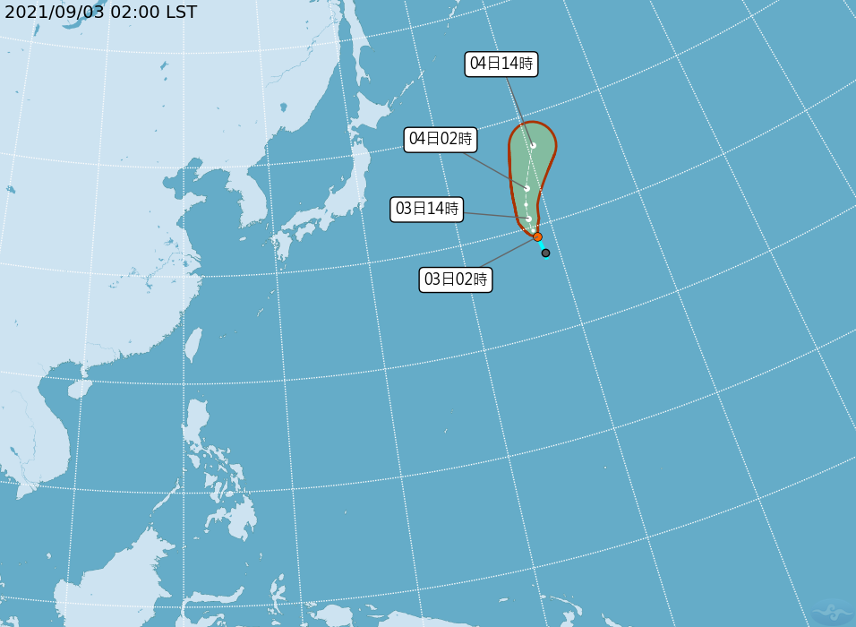 目前太平洋有一熱帶性低氣壓。（圖／中央氣象局）