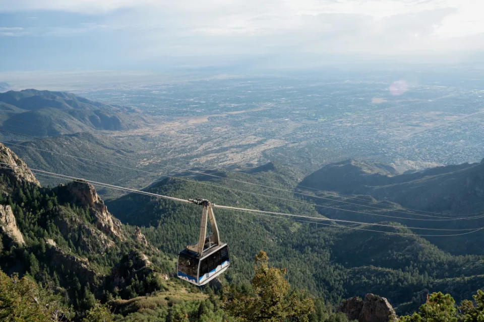 The Breathtaking View From The Sandia Peak Tramway In The Sandia Mountains via Getty Images