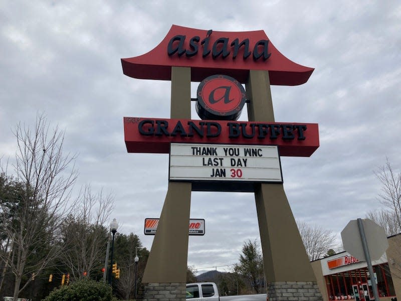 On Jan. 30, Asiana Grand Buffet closed at 1968 Hendersonville Road. The restaurant is planned to reopen as an Asian supermarket.