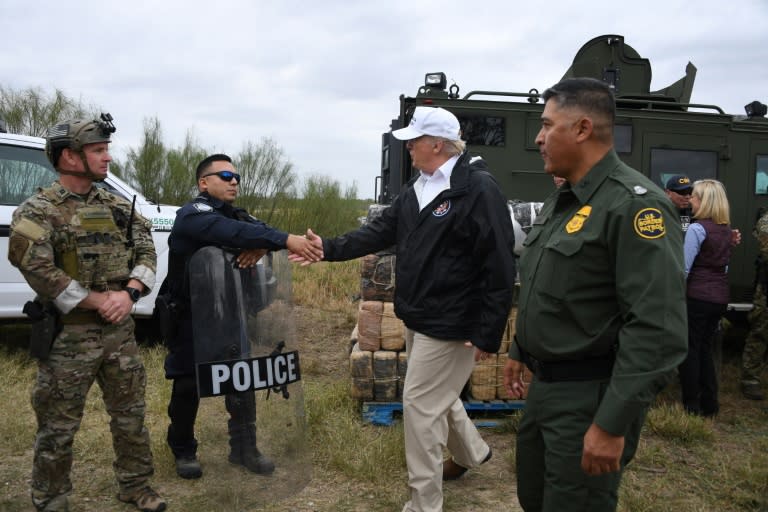 Donald Trump met with border patrol agents and police as he visited McAllen, Texas on January 10 to push his plan for a wall on the US-Mexico border