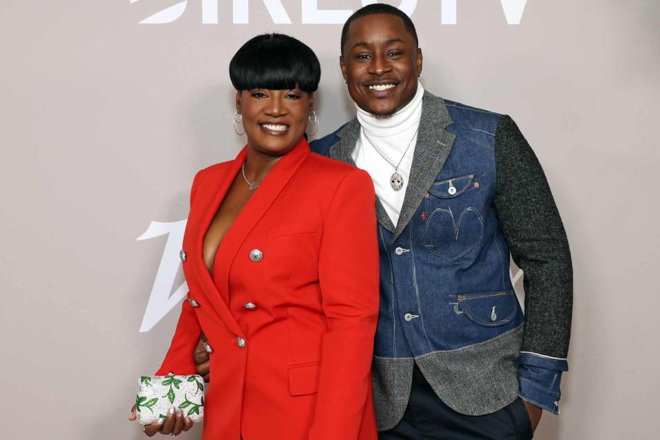 <p>Monica Schipper/Getty </p> Cirie Fields and Jared Fields at the 2023 Variety