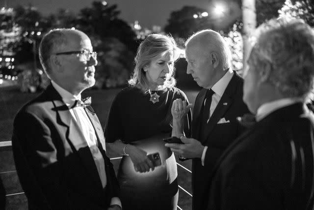 <p>Official White House Photo by Adam Schultz</p> Liz Sherwood-Randall interrupts President Biden at a White House state dinner on Oct. 25, 2023, to share that a mass shooting was unfolding in Lewiston, Maine