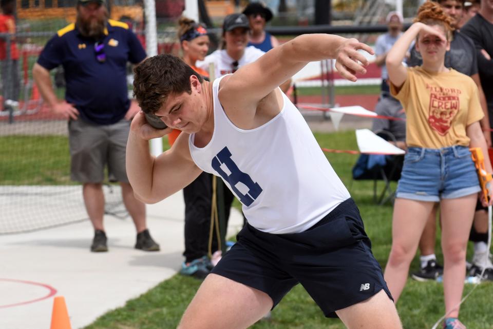 Hartland's Jaxson Wilson was the KLAA and regional champion in shot put in 2022.