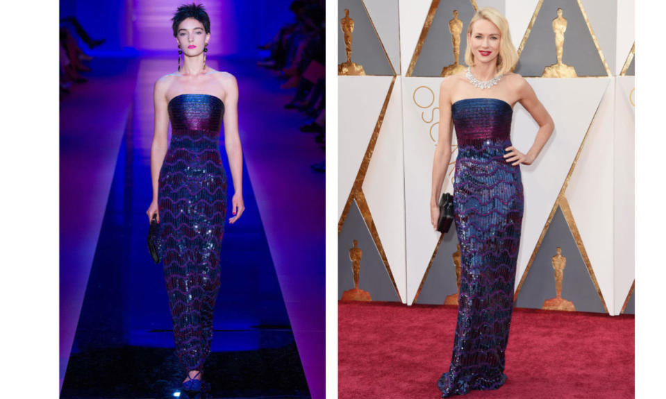 Naomi Watts in Armani Privé Couture 2015