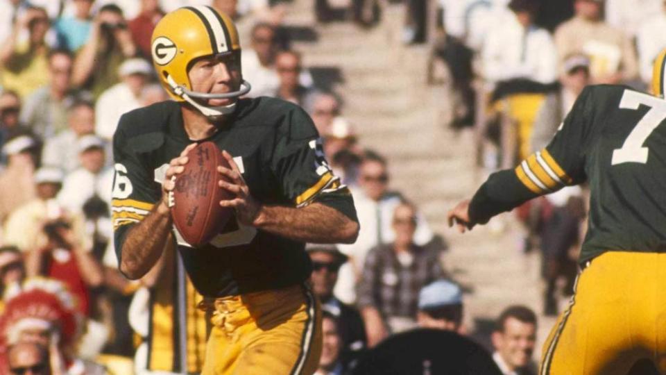 <p>Bart Starr — who was the MVP of the first two Super Bowls as the quarterback of the Green Bay Packers — passed away on Sunday. He was 85. Starr had been in declining health since suffering a serious stroke in 2014. The team released a statement about his passing, saying: We are saddened to […]</p> <p>The post <a rel="nofollow noopener" href="https://theblast.com/bart-starr-dead/" target="_blank" data-ylk="slk:Legendary Green Bay Packers Quarterback Bart Starr Dead at 85;elm:context_link;itc:0;sec:content-canvas" class="link ">Legendary Green Bay Packers Quarterback Bart Starr Dead at 85</a> appeared first on <a rel="nofollow noopener" href="https://theblast.com" target="_blank" data-ylk="slk:The Blast;elm:context_link;itc:0;sec:content-canvas" class="link ">The Blast</a>.</p>