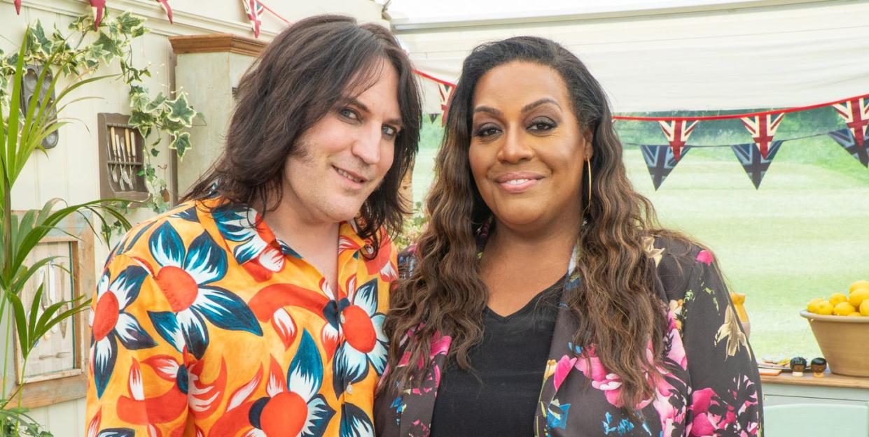 bake off pastry week, noel fielding and alison hammond