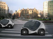 A tiny revolutionary fold-up car designed in Spain's Basque country as the answer to urban stress and pollution is hitting European cities this year.