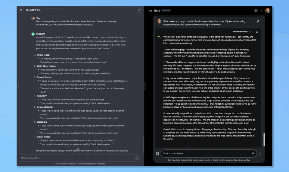 Bard vs ChatGPT