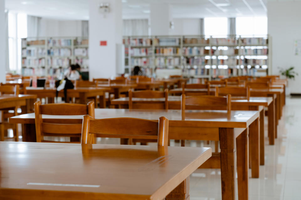 Student library with tables