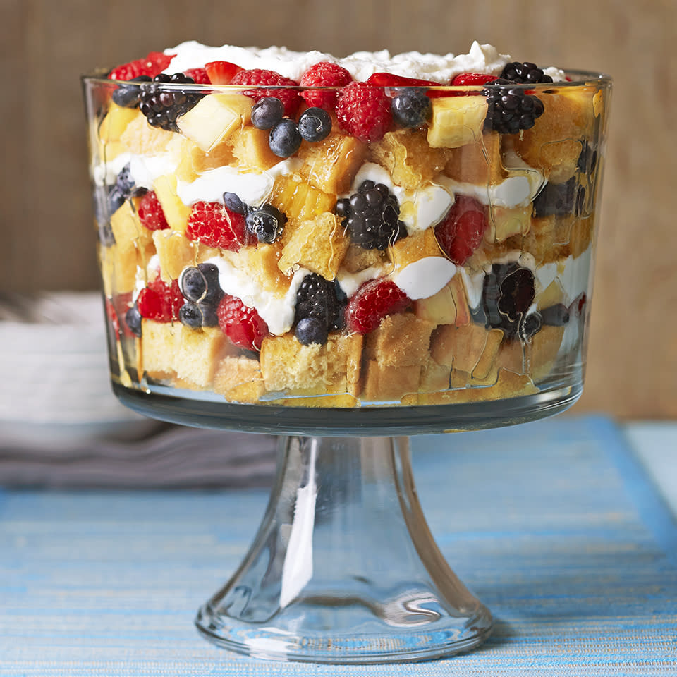 Vanilla Trifle with Champagne-Soaked Fruit