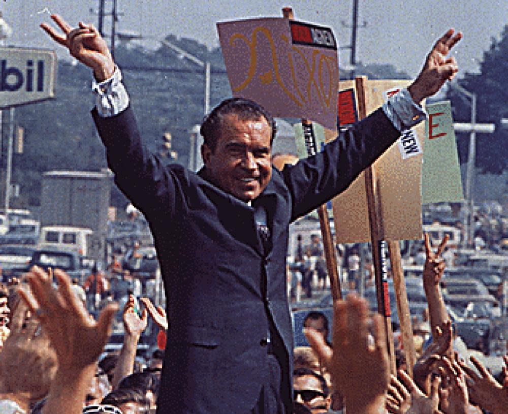 Richard Nixon campaigning in the late 60s,