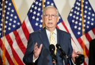 FILE PHOTO: Mitch McConnell speaks at the U.S. Capitol in Washington