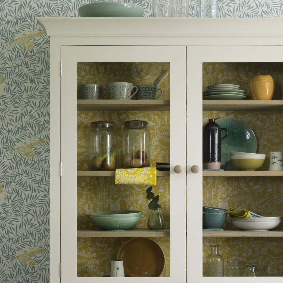 display cabinet with crockery