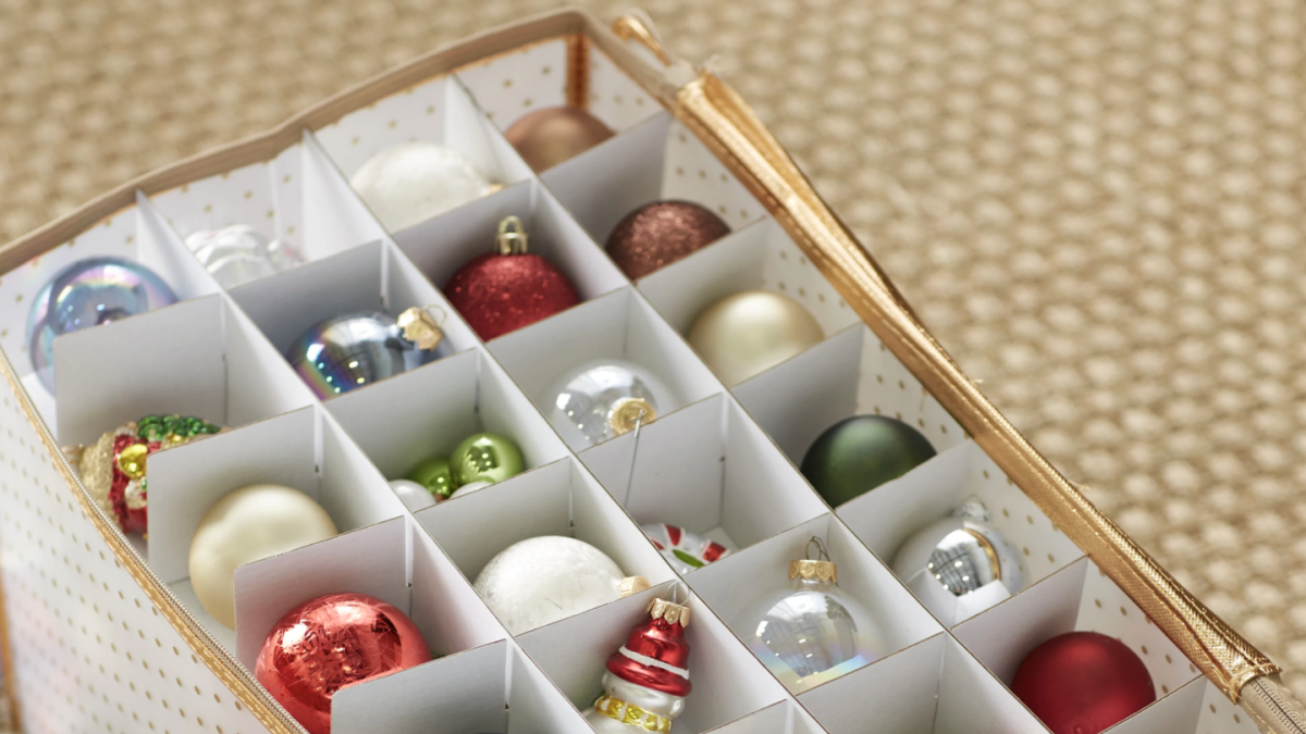  ZOBER Plastic Christmas Ornament Storage Box Large
