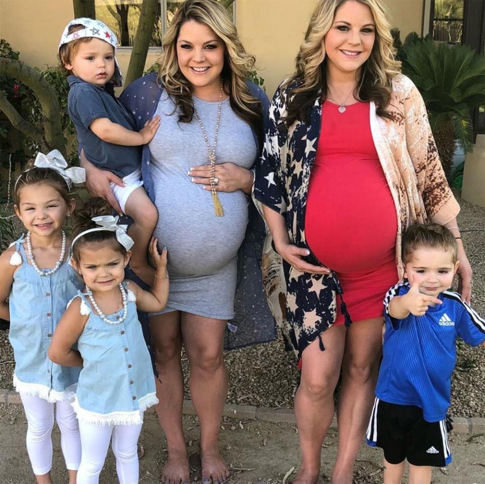 Jalynne April Crawford and Janelle Ann Leopoldo and their children