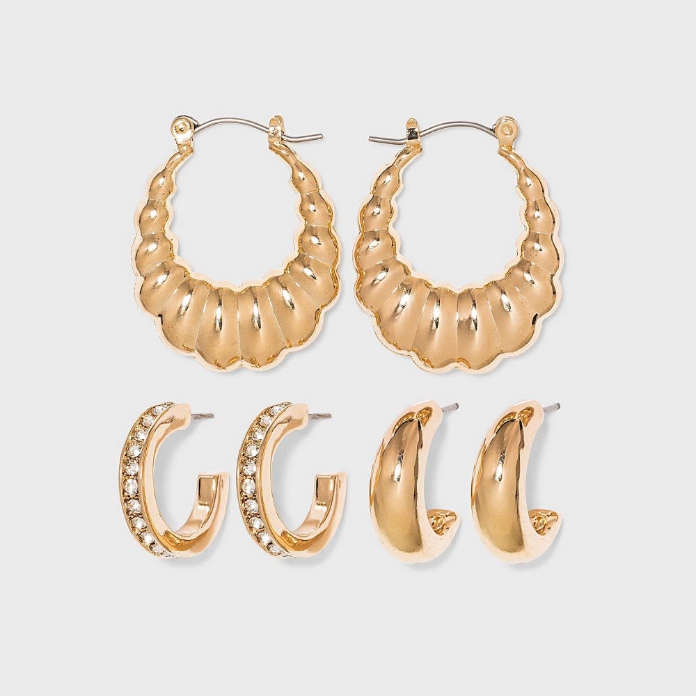 <p><a href="https://go.redirectingat.com?id=74968X1596630&url=https%3A%2F%2Fwww.target.com%2Fp%2Fmulti-texture-hoop-earring-trio-set-a-new-day-8482-gold%2F-%2FA-82027242&sref=https%3A%2F%2Fwww.cosmopolitan.com%2Fstyle-beauty%2Ffashion%2Fg45666825%2Fbest-gifts-for-teen-girls-target%2F" rel="nofollow noopener" target="_blank" data-ylk="slk:Shop Now;elm:context_link;itc:0;sec:content-canvas" class="link rapid-noclick-resp">Shop Now</a></p><p>Multi-Texture Earrings</p><p>target.com</p><p>$7.99</p><span class="copyright">A New Day</span>