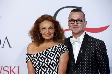 File photo: Designer Diane Von Furstenberg and CEO of the Council of Fashion Designers of America Steven Kolb arrive for the 2015 CFDA Fashion Awards in New York June 1, 2015. REUTERS/Lucas Jackson