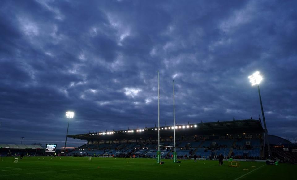 Players warm up before Exeter’s 52-17 European Champions Cup victory over Glasgow at Sandy Park (David Davies/PA) (PA Wire)