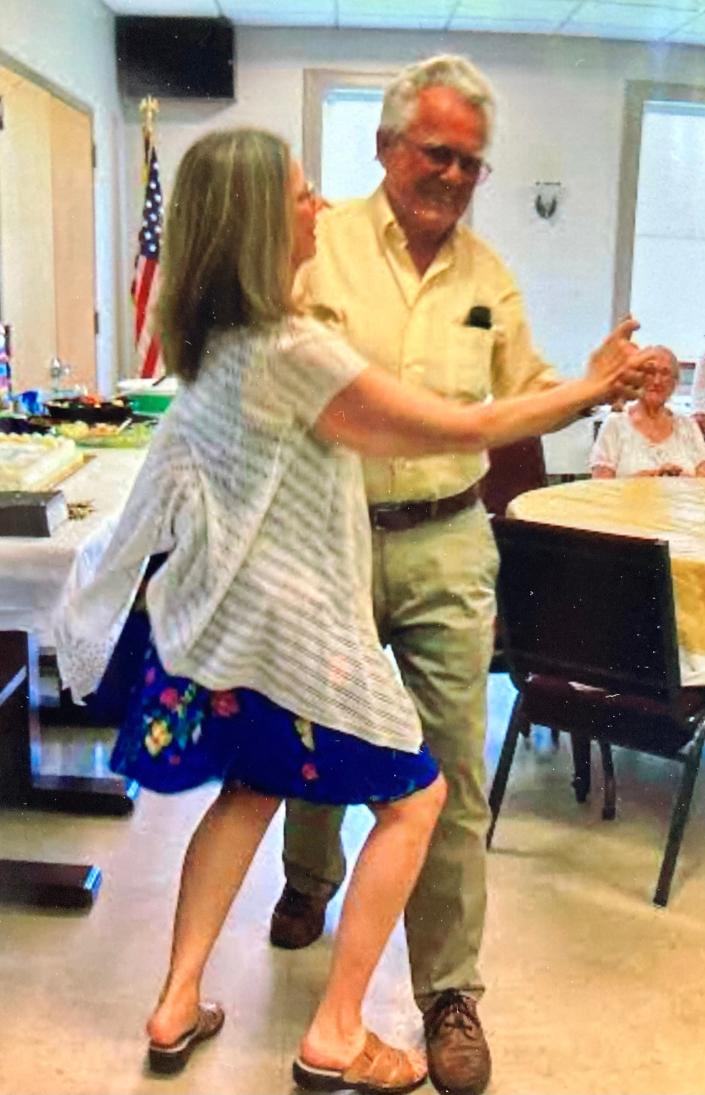 Tony Wagner dancing the polka at his birthday party