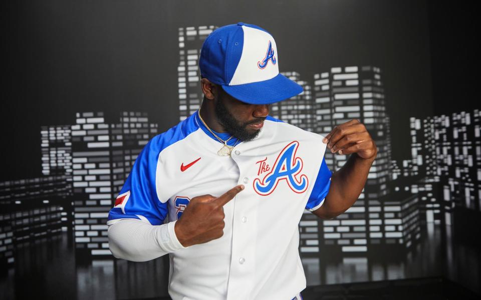 NORTH PORT, FLORIDA - FEBRUARY 21: Matt Olson of the  Atlanta Braves poses for a photo during Spring Training at CoolToday Park on February 21, 2023 in Venice, Florida. (Photo by Octavio Jones/Atlanta Braves)