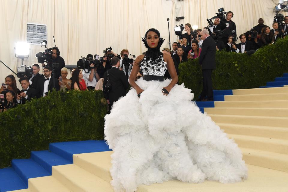 Janelle Monae at the Met Gala in NYC in 2018