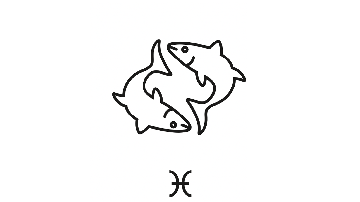 Zodiac sign of Pisces, or fish, for the water sign in astrology