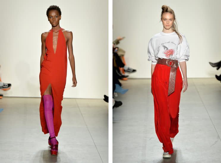 Models walk the runway at the Adam Selman show in NYC. (Photo: Getty Images)