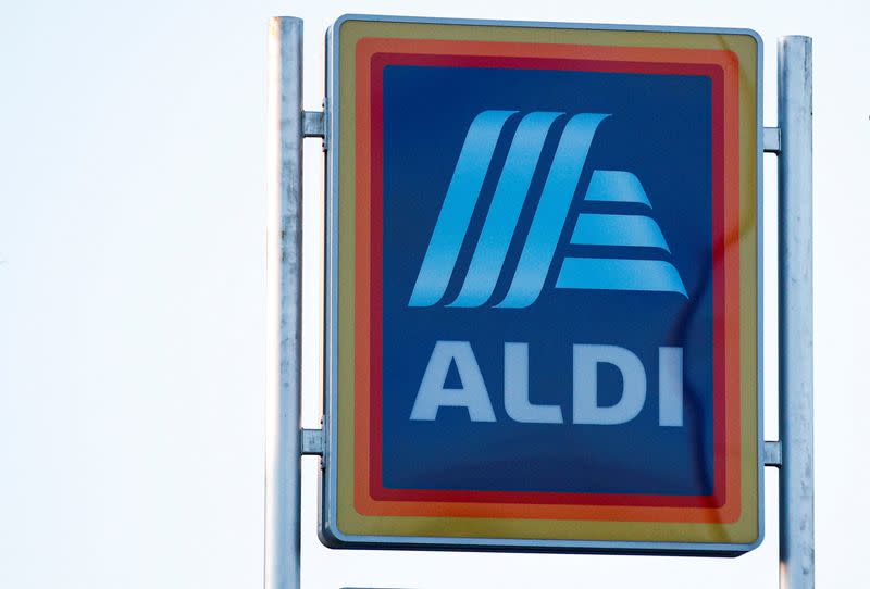 FILE PHOTO: General view of an Aldi store sign