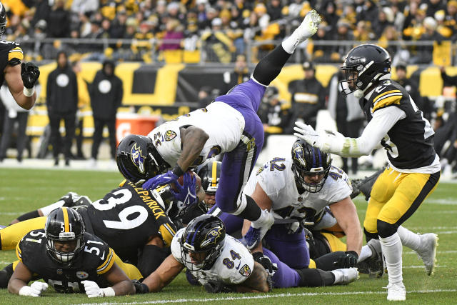 Ravens rush by sloppy Steelers for 16-14 win