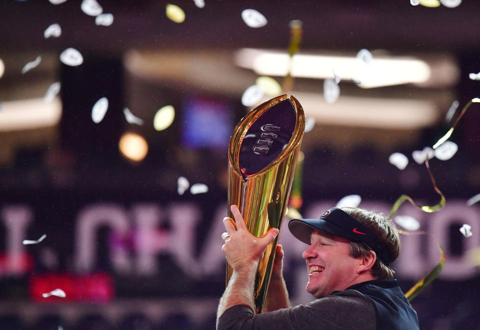 Georgia Bulldogs head coach Kirby Smart is one of just three active college football coaches with a national championship. Gary A. Vasquez-USA TODAY Sports