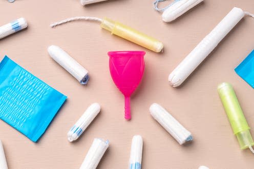   <span class="attribution"><a class="link " href="https://www.shutterstock.com/image-photo/menstrual-hygiene-products-including-cup-pads-2083953145" rel="nofollow noopener" target="_blank" data-ylk="slk:FabrikaSimf/Shutterstock;elm:context_link;itc:0;sec:content-canvas">FabrikaSimf/Shutterstock</a></span>