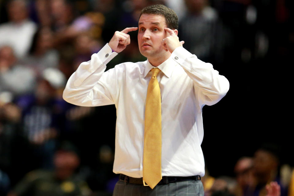 Will Wade sat out of the postseason but remains head coach of LSU. (Getty Images) 