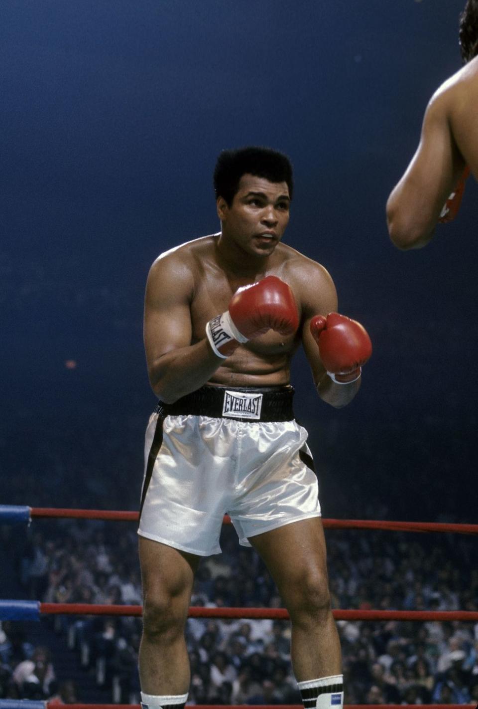 Muhammad Ali in the boxing ring, 1977